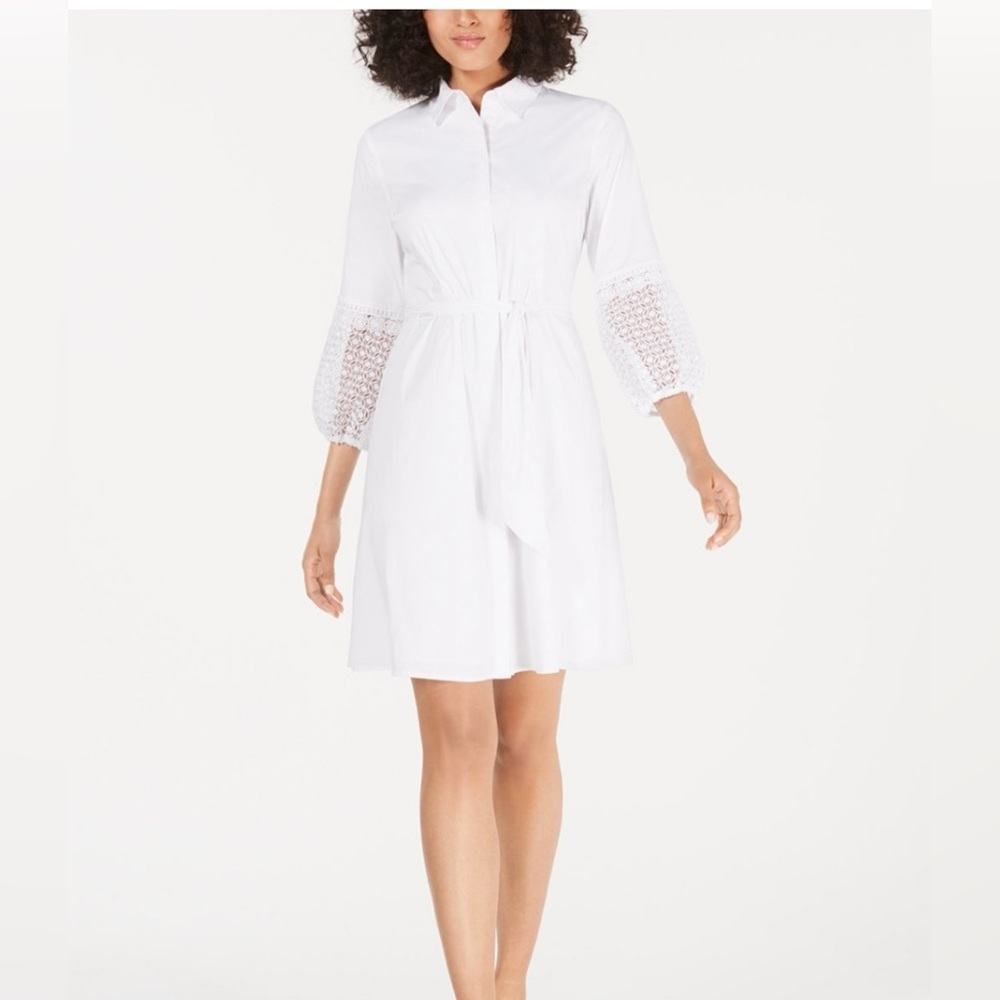 Alfani Lace Sleeve ShirtDress 10